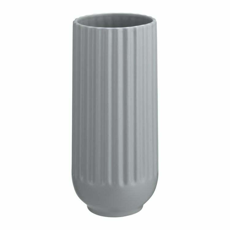 Vaso decorativo CARA, ceramica, grigio chiaro