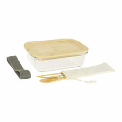 Lunch-Box BAO, materiale misto, trasparente/bambù