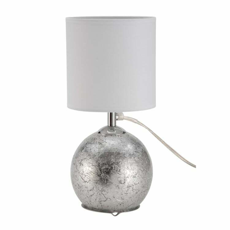 Lampada da tavolo CARMEN, materiale misto, bianco/argento