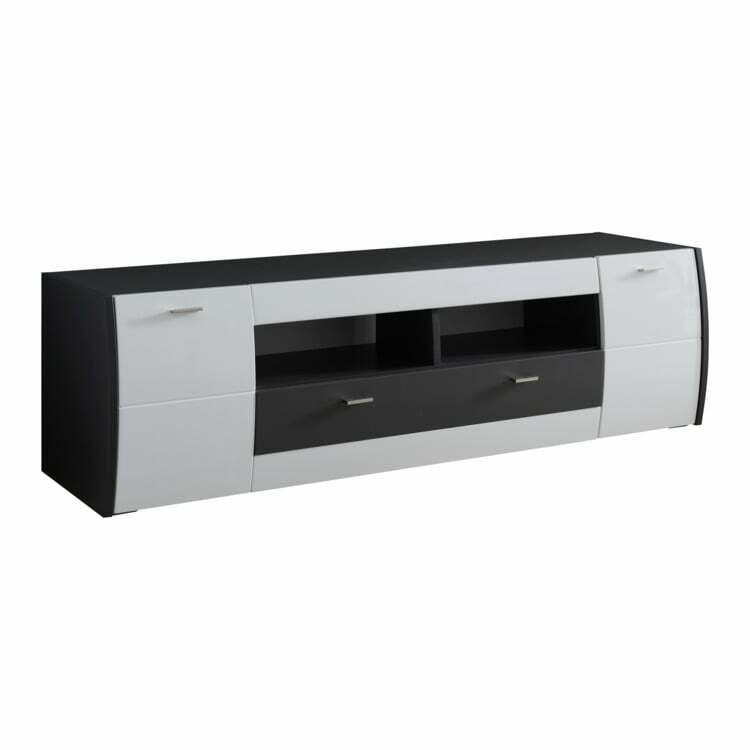 Sideboard TINEO, matériau de bois, noir graphite