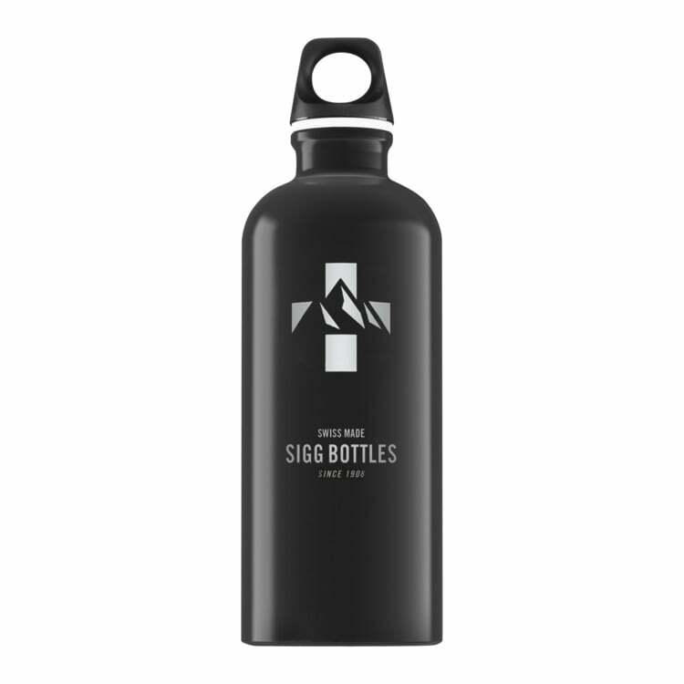 Trinkflasche MOUNTAIN, Aluminium, schwarz