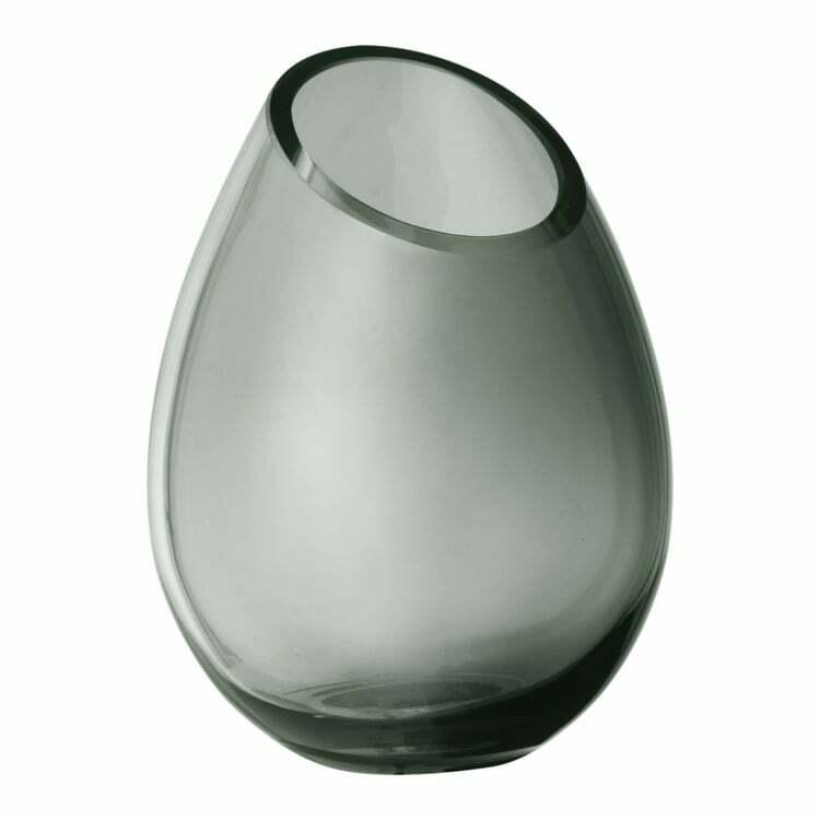 Vaso decorativo DROP, vetro, grigio