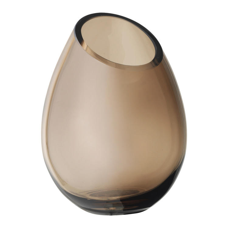 Vase décoratif DROP, verre, brun
