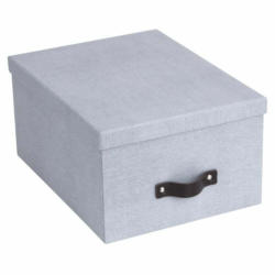Boîte de rangement GUSTAV, Canvas Paper Laminate, gris clair