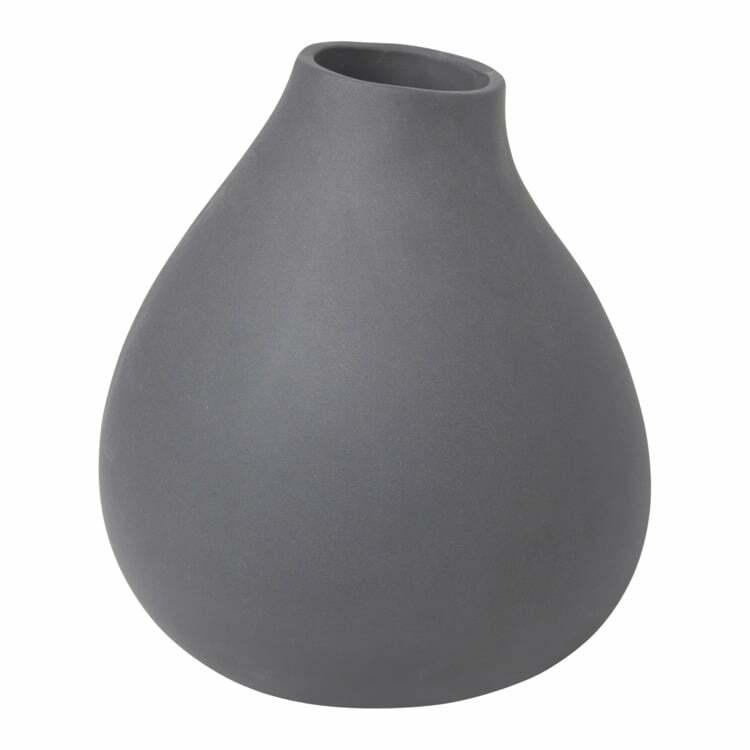Vaso decorativo NONA, porcellana, grigio scuro