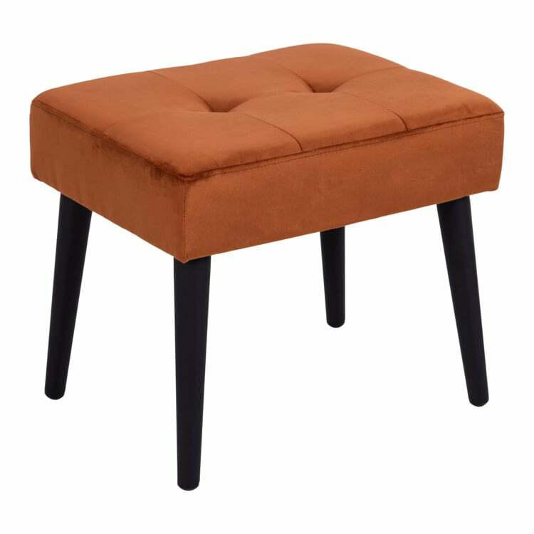 Tabouret GLORY, textile, rouge rouille