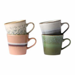 Tassen-Set 70'S, Keramik, multicolor