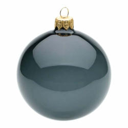 Boule de Noël MAGIC BLOOMS, verre, bleu gris