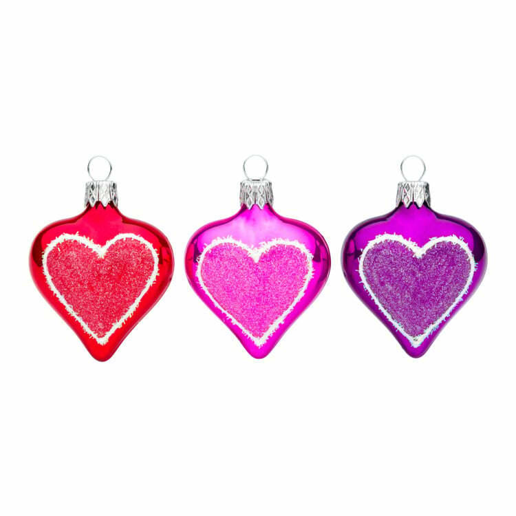 Weihnachtshänger RAINBOW, Glas, rot/pink/violett
