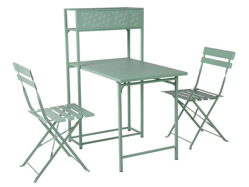 Set Tisch und Stühle BALCONY Metall grün
