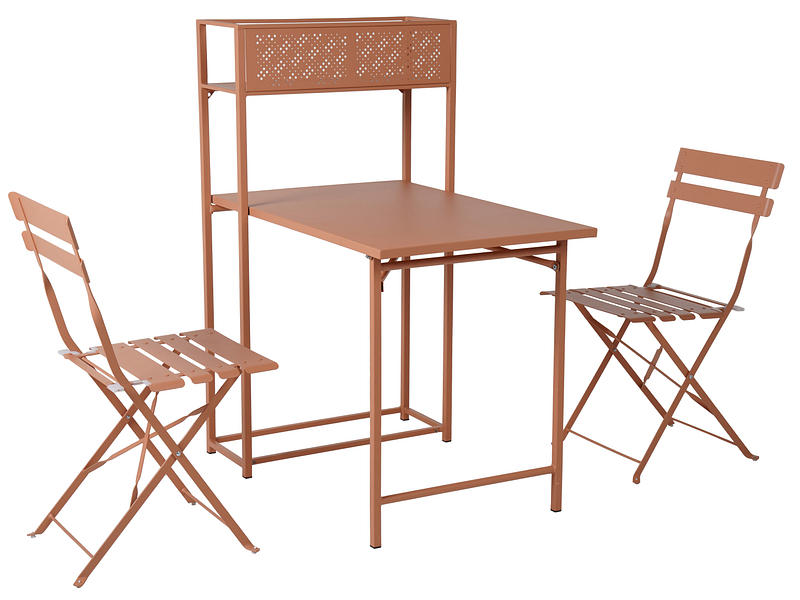 Set Tisch und Stühle BALCONY Metall terrakotta