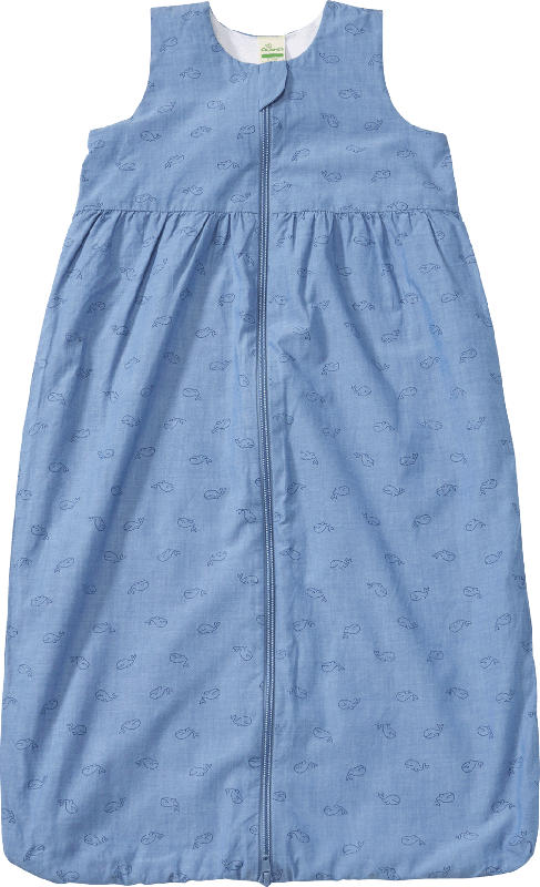 ALANA Schlafsack 0,5 TOG mit Wal-Muster, blau, 80 cm