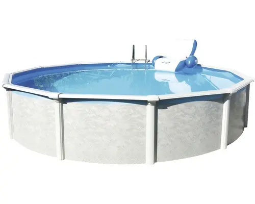 Aufstellpool Stahlwandpool-Set Steinbach Grande rund Ø 366x135 cm inkl. Skimmer, Erweiterungs-Set & Anschlussschlauch weiß
