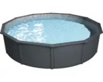 Hornbach Aufstellpool Steinbach Stahlwandpool Set Nuovo de Luxe II rund Ø 460 x 120 cm inkl. Skimmer, Einlaufdüse & Leiter mit Plattform