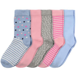 5 Paar Mädchen Socken im Mustermix