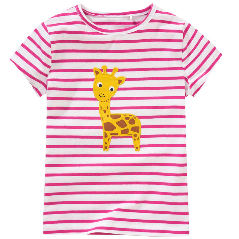 Mädchen T-Shirt mit Giraffen-Applikation