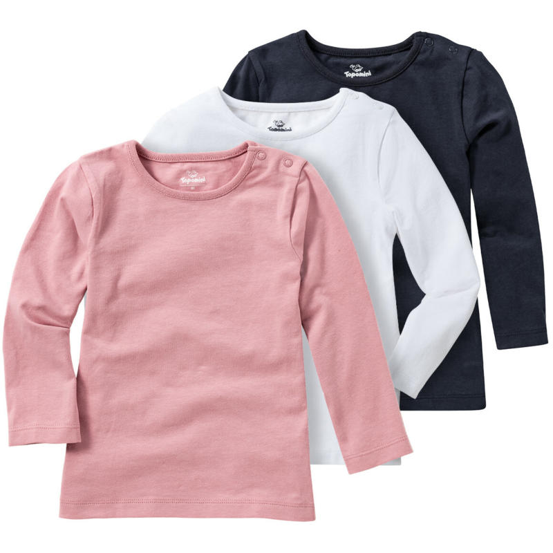 3 Baby Langarmshirts im Basic-Style