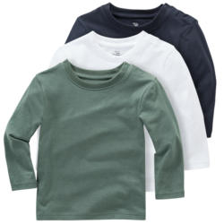 3 Baby Langarmshirts im Basic-Look