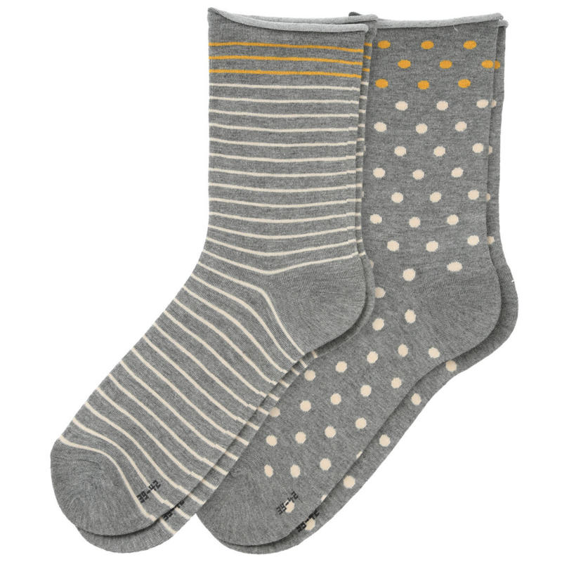 2 Paar Damen Socken mit Rollbündchen