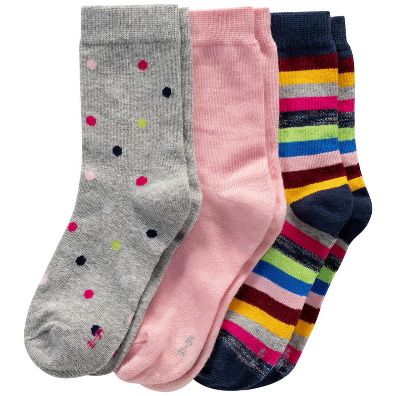 3 Paar Mädchen Socken in bunten Farben