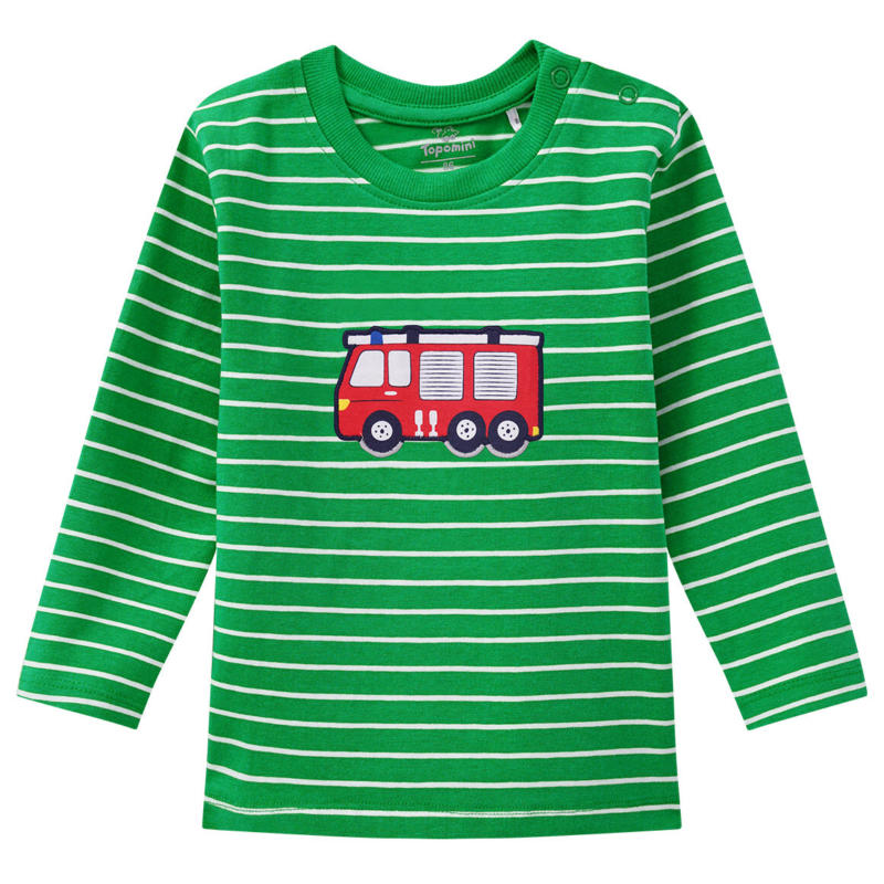 Baby Langarmshirt mit Feuerwehr-Applikation