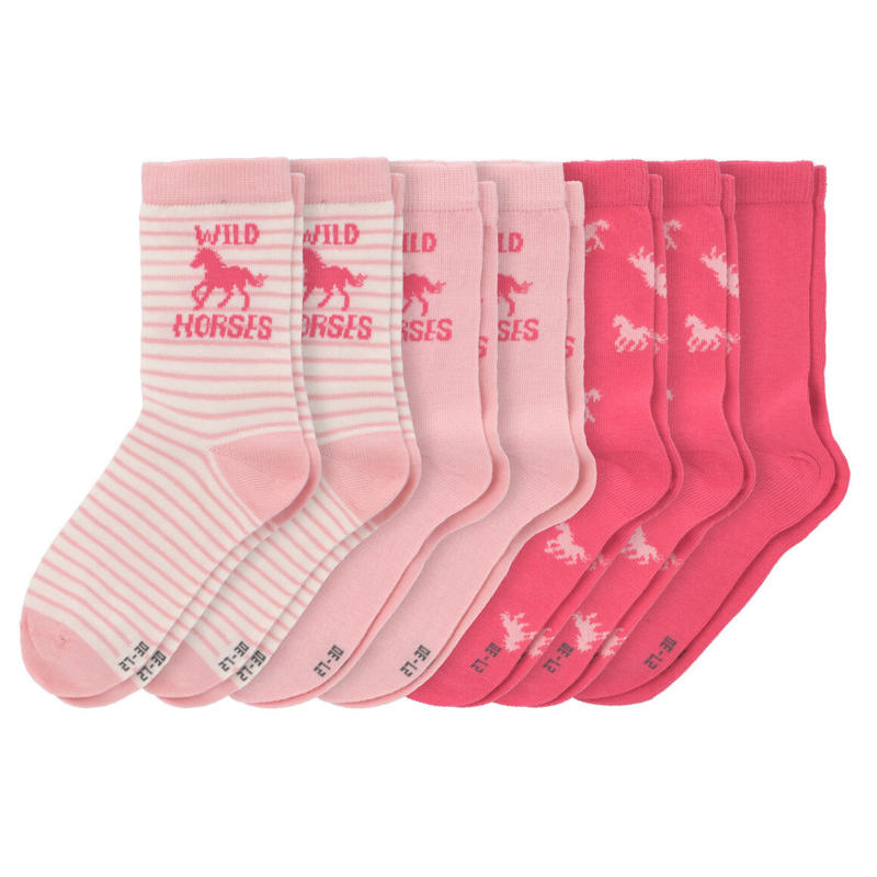 7 Paar Mädchen Socken mit Pferde-Motiven