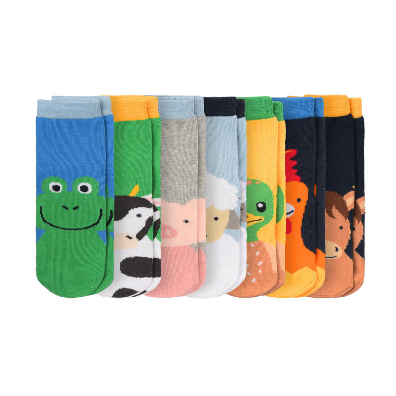 7 Paar Baby Socken mit Tier-Motiven