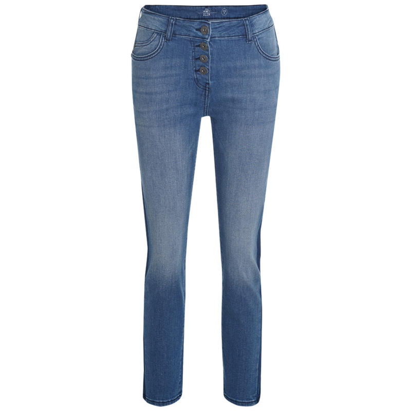 Damen Slim-Jeans mit Knopfleiste