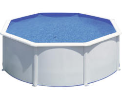 Aufstellpool Stahlwandpool-Set Gre rund Ø 300x120 cm inkl. Kartuschenfilteranlage, Skimmer & Leiter weiß