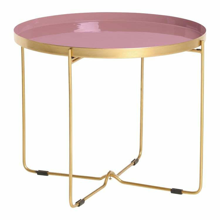 Table d’appoint SPOT, métal, or/rose