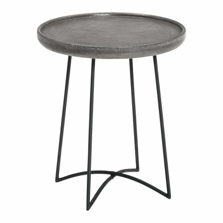 Tavolino di complemento FIDSCHI, materiale misto, grigio cemento