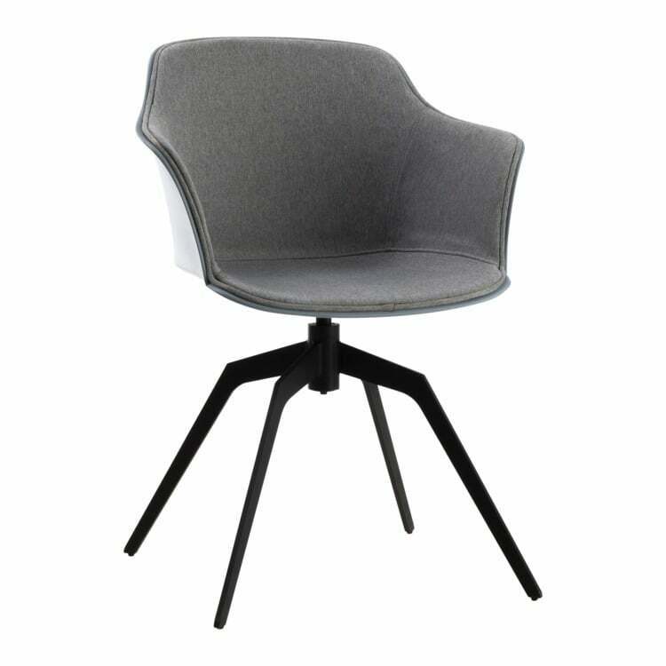 Chaise à accoudoirs AZARO, matériau composite, gris