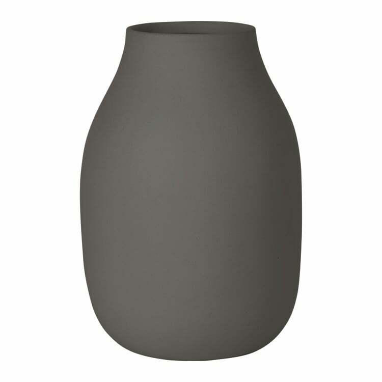 Vase décoratif COLORA, céramique, gris foncé