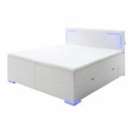 Pfister Lit boxspring LOS ANGELES, cuir synthétique, blanc, 160x200 cm