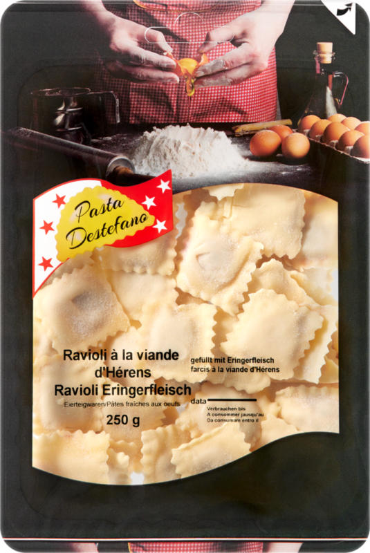 Pasta Destefano Ravioli, farcis à la viande d'Hérens, 250 g