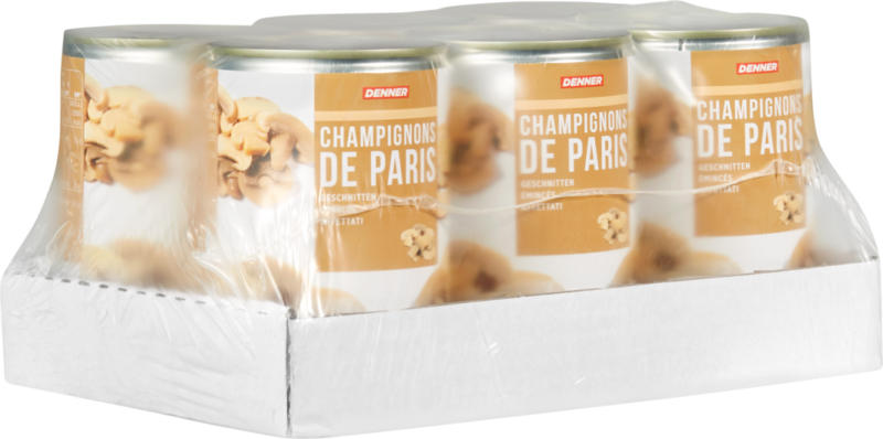 Champignons de Paris Denner, affettati, 6 x 400 g