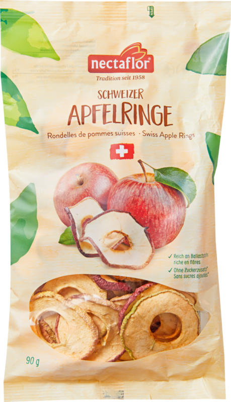 Anelli di mele svizzeri Nectaflor, 90 g