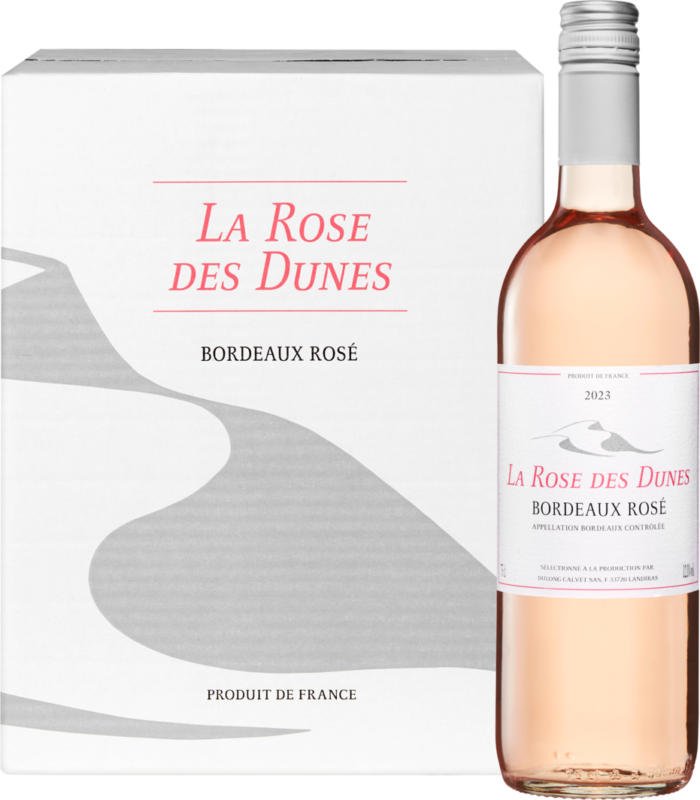 La Rose des Dunes Rosé Bordeaux AOC , Frankreich, Bordeaux, 2023, 6 x 75 cl