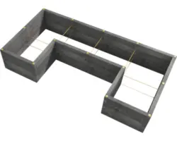 Hochbeet Leier Durisol Elemente Steckdorne U1-Form anthrazit