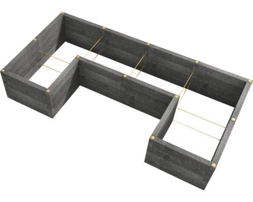 Hochbeet Leier Durisol Elemente Steckdorne U1-Form anthrazit