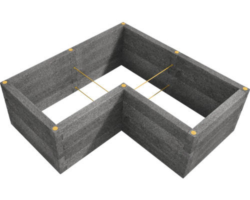Hochbeet Leier Durisol Elemente Steckdorne L-Form anthrazit