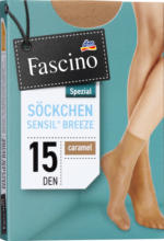 dm-drogerie markt Fascino Söckchen mit kühlender Faser SENSIL® BREEZE caramel Gr. 35-38, 15 DEN - bis 15.05.2024