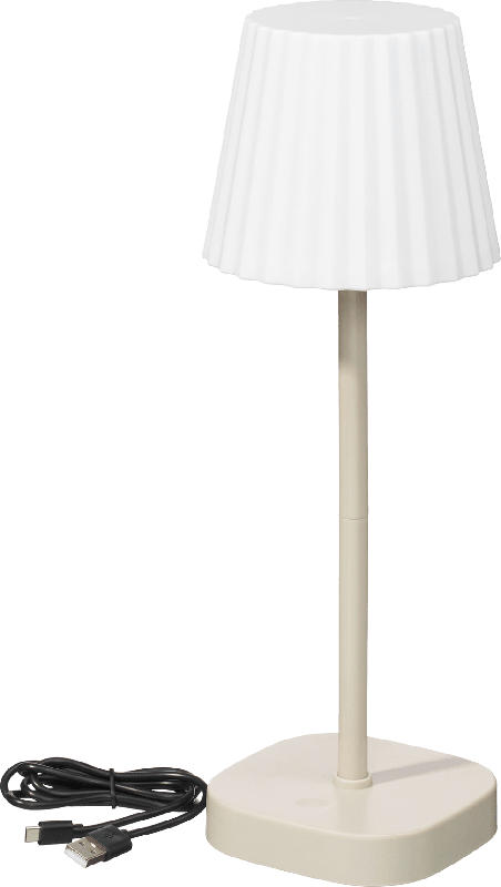 Dekorieren & Einrichten Outdoor-Tischlampe mit LED, beige/weiß (34,5 cm)