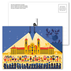 Cartolina illustrata «100 anni Teatro del mondo di Einsiedeln»