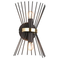 Reality Wandleuchte R21532080 Rod gold schwarz Metall B/H: ca. 20x31 cm E14 2 Brennstellen