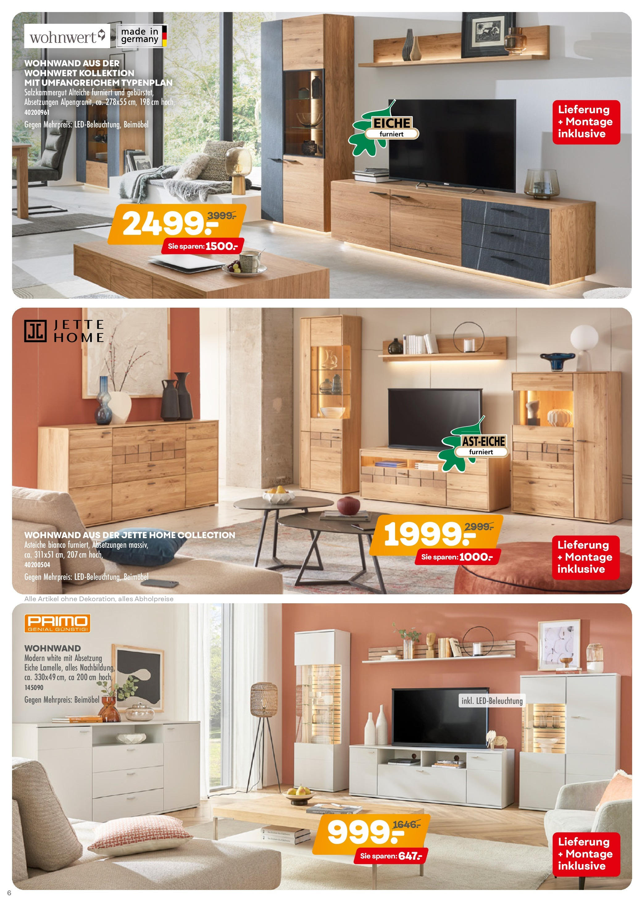 Möbel Kraft Prospekt 	 (ab 09.04.2024) zum Blättern | Seite: 6 | Produkte: Wohnwand