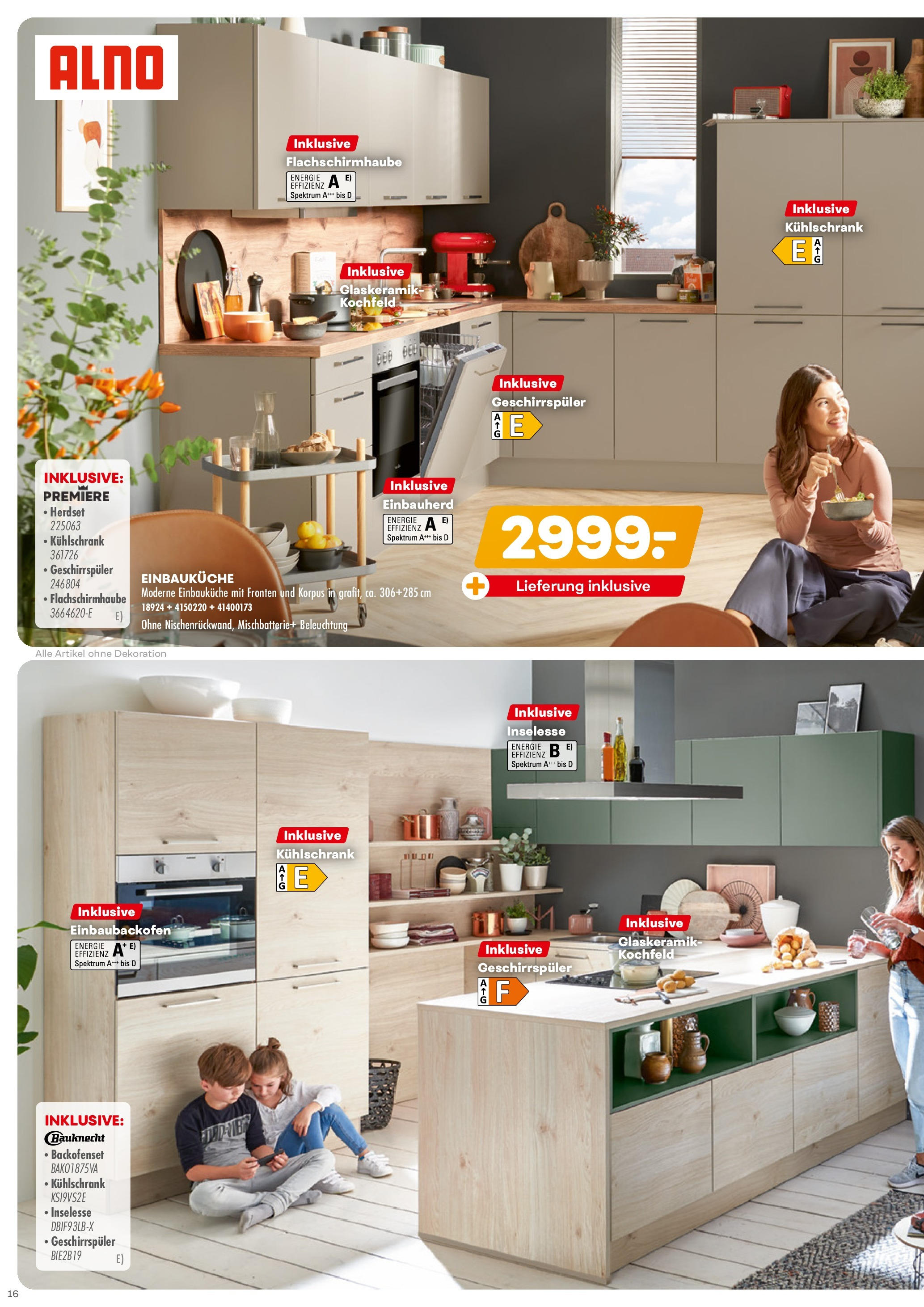 Möbel Kraft Prospekt 	 (ab 09.04.2024) zum Blättern | Seite: 16 | Produkte: Geschirrspüler, Einbauküche, Kühlschrank, Kochfeld