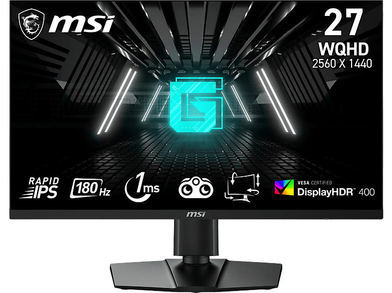 MSI G274QPFDE E2 Gaming Monitor, 27 Zoll WQHD, 180Hz, 1ms, 400cd, IPS, Schwarz
