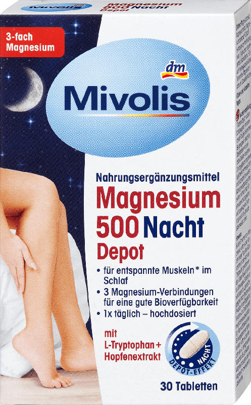 Mivolis Magnesium 500 Nacht Depot, 30 St
