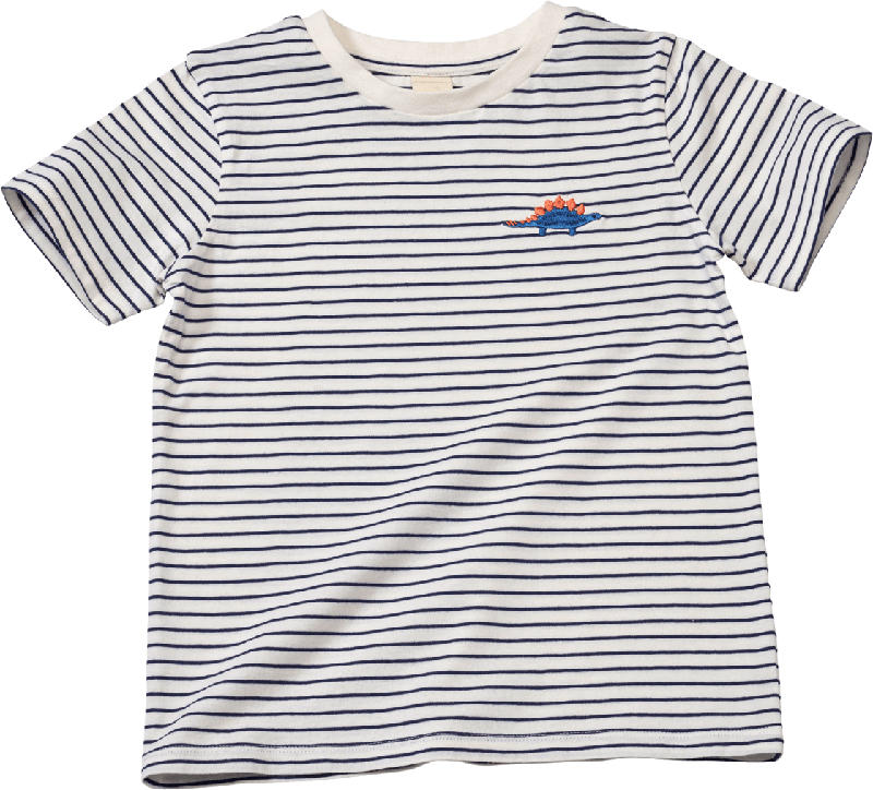 ALANA T-Shirt mit Ringeln & Dino-Motiv, weiß & blau, Gr. 128